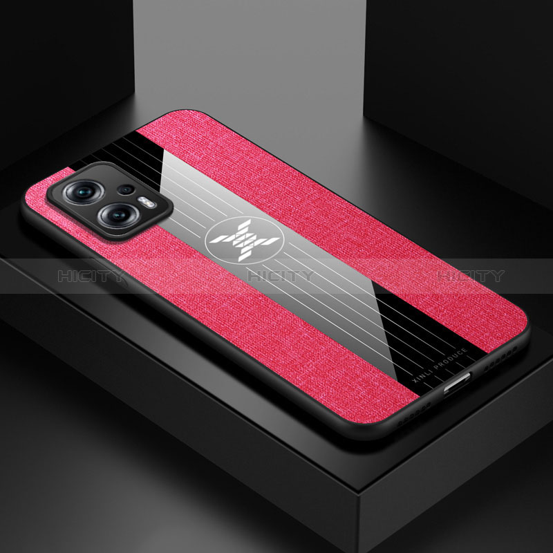 Funda Silicona Ultrafina Goma Carcasa X01L para Xiaomi Redmi Note 11T Pro+ Plus 5G Rojo