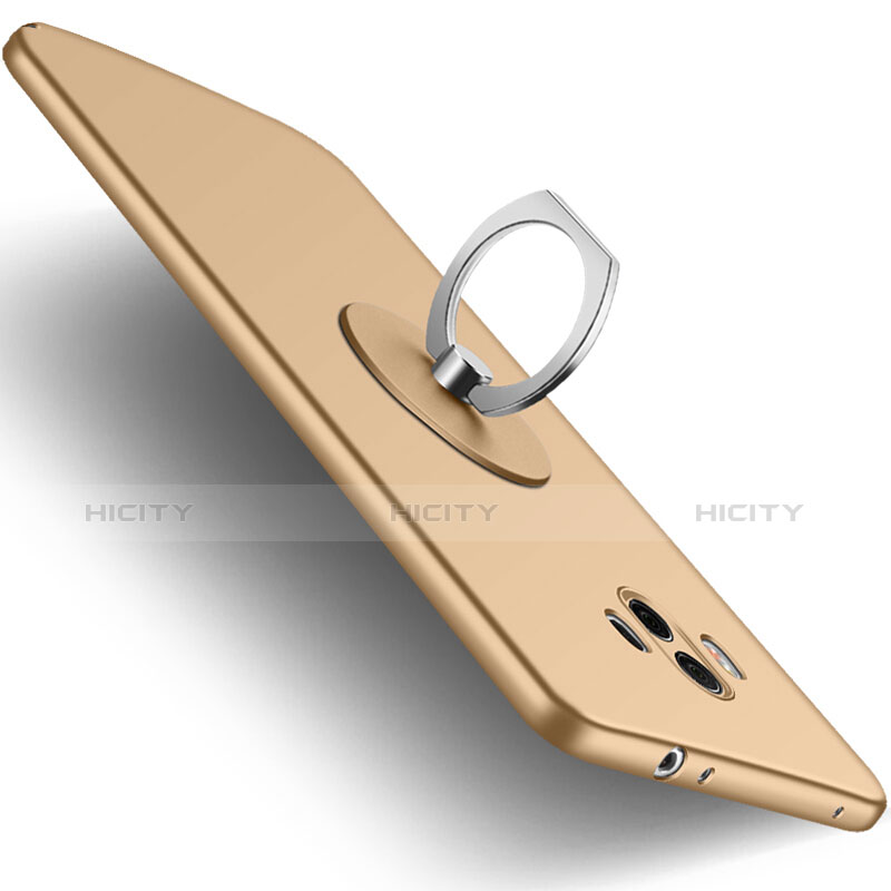 Funda Silicona Ultrafina Goma con Anillo de dedo Soporte para Huawei Mate 10 Oro