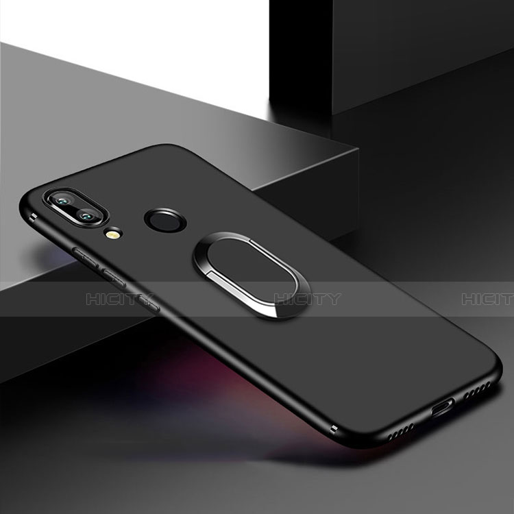 Funda Silicona Ultrafina Goma con Magnetico Anillo de dedo Soporte para Xiaomi Redmi 7 Negro