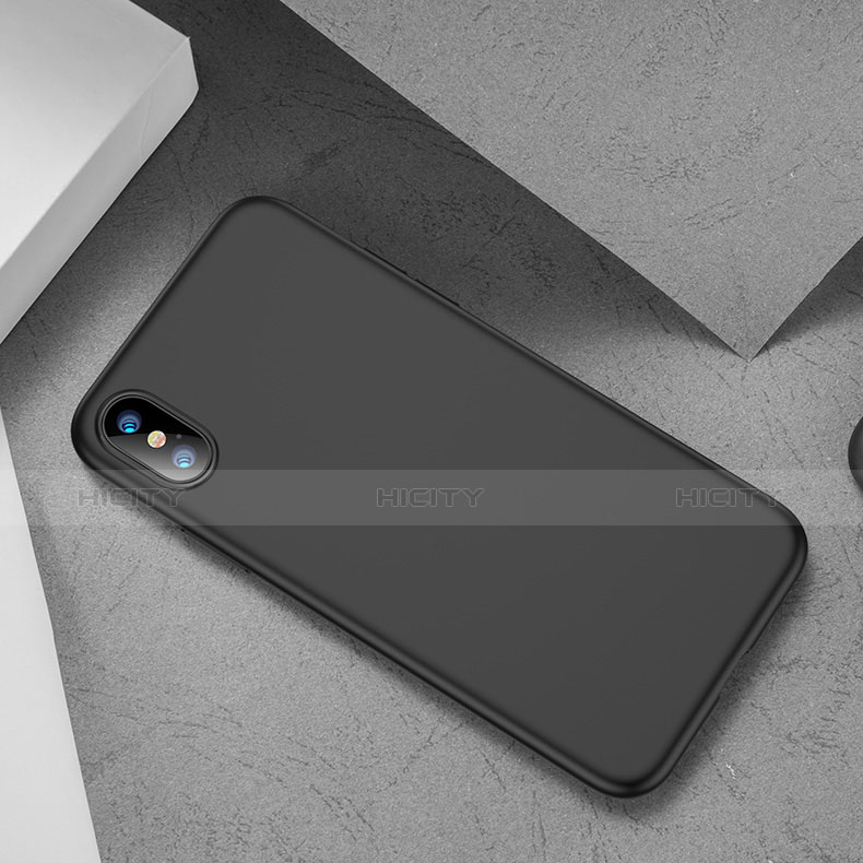 Funda Silicona Ultrafina Goma para Apple iPhone Xs Max Negro