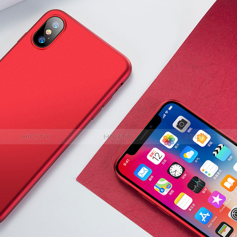 Funda Silicona Ultrafina Goma para Apple iPhone Xs Rojo