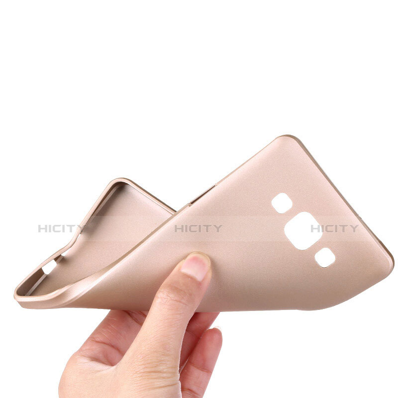 Funda Silicona Ultrafina Goma para Samsung Galaxy A7 Duos SM-A700F A700FD Oro