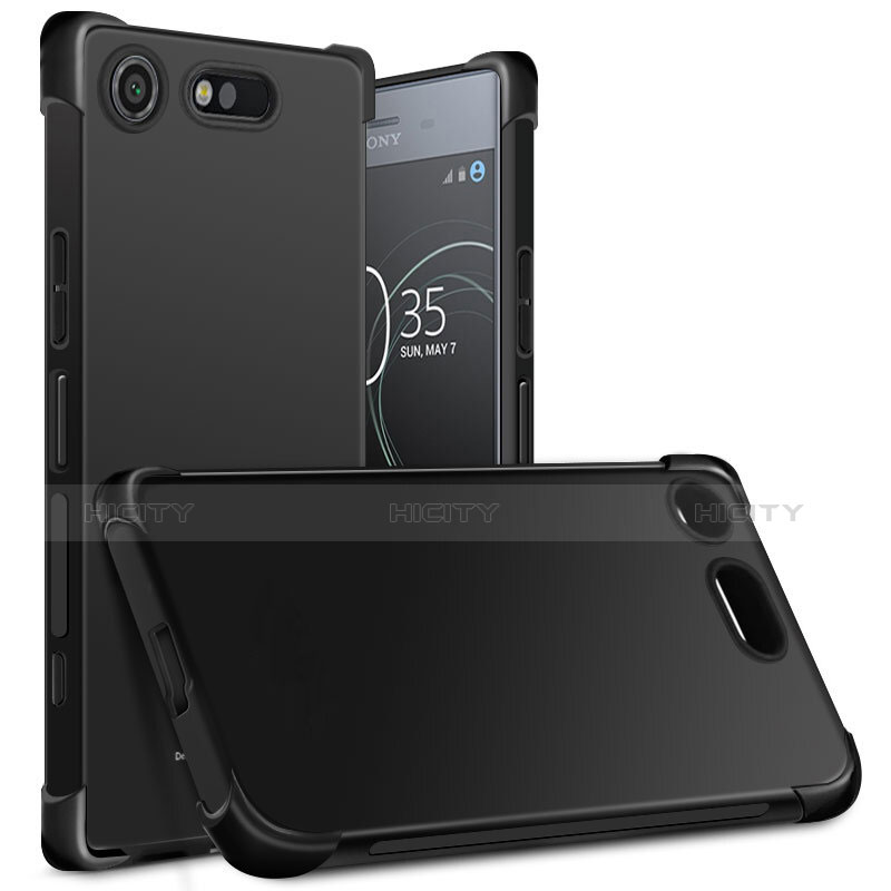 Funda Silicona Ultrafina Goma para Sony Xperia XZ1 Compact Negro