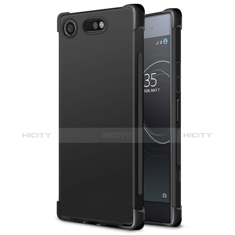 Funda Silicona Ultrafina Goma para Sony Xperia XZ1 Compact Negro