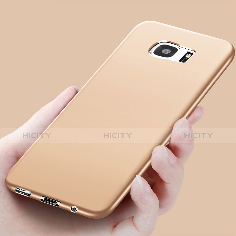 Funda Silicona Ultrafina Goma R03 para Samsung Galaxy S7 Edge G935F Oro