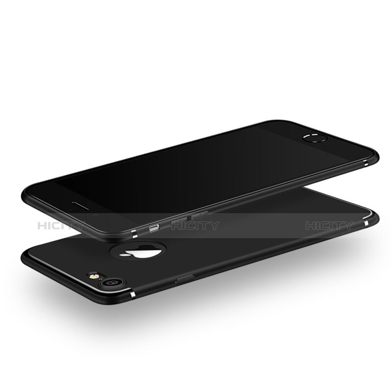 Funda Silicona Ultrafina Goma S02 para Apple iPhone 7 Negro