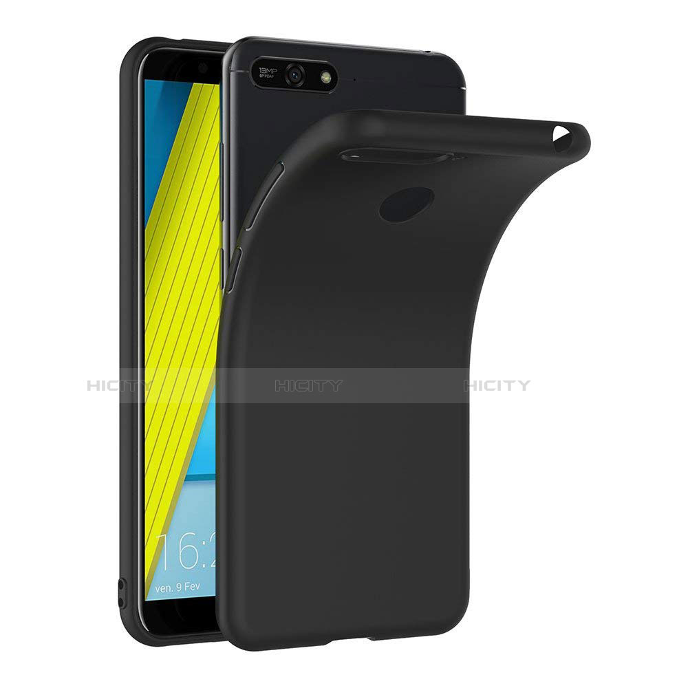 Funda Silicona Ultrafina Goma S02 para Huawei Honor 7A Negro