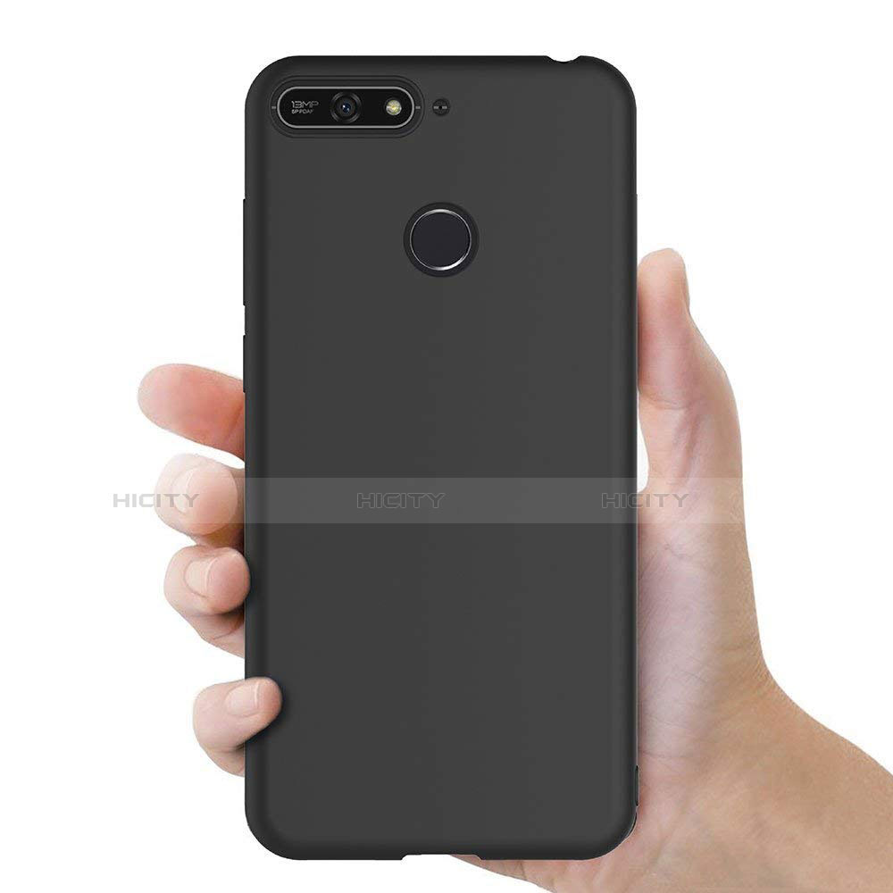 Funda Silicona Ultrafina Goma S02 para Huawei Honor 7A Negro