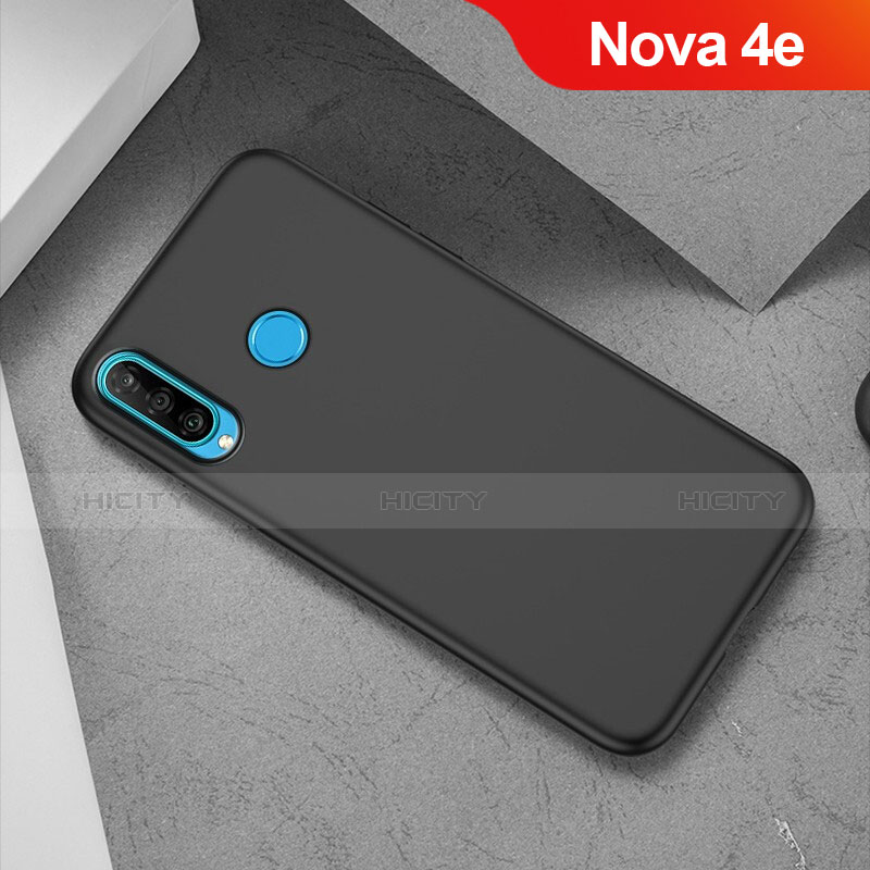 Funda Silicona Ultrafina Goma S02 para Huawei Nova 4e Negro