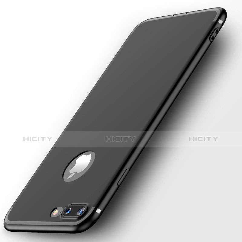 Funda Silicona Ultrafina Goma S03 para Apple iPhone 8 Plus Negro