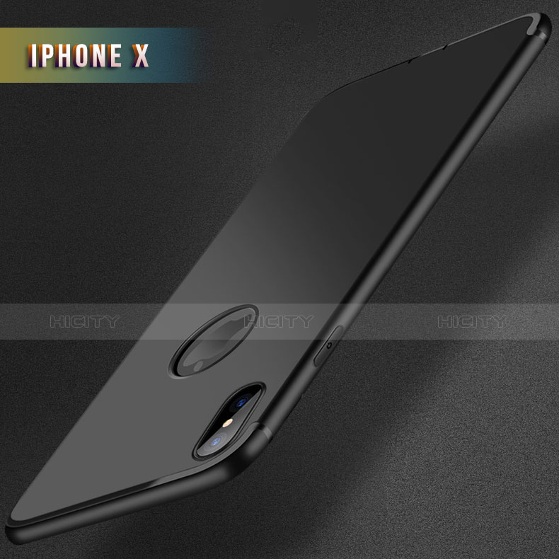 Funda Silicona Ultrafina Goma S04 para Apple iPhone X Negro