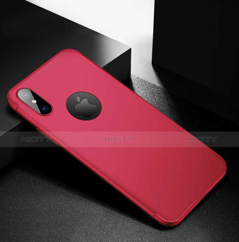 Funda Silicona Ultrafina Goma S04 para Apple iPhone X Rojo