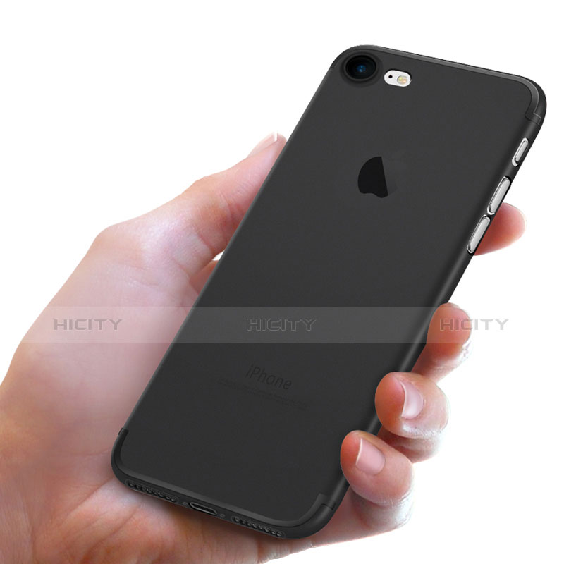 Funda Silicona Ultrafina Goma S05 para Apple iPhone 7 Negro