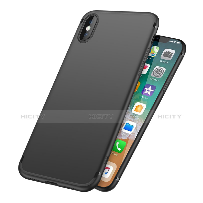 Funda Silicona Ultrafina Goma S09 para Apple iPhone Xs Negro