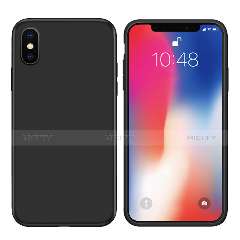 Funda Silicona Ultrafina Goma S11 para Apple iPhone Xs Negro