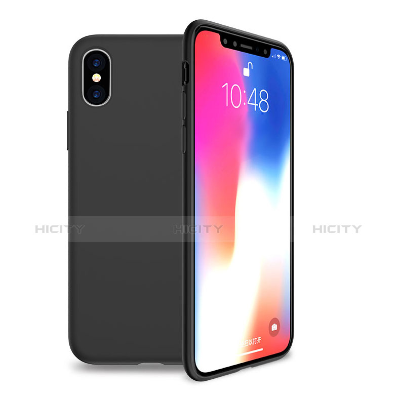 Funda Silicona Ultrafina Goma S11 para Apple iPhone Xs Negro