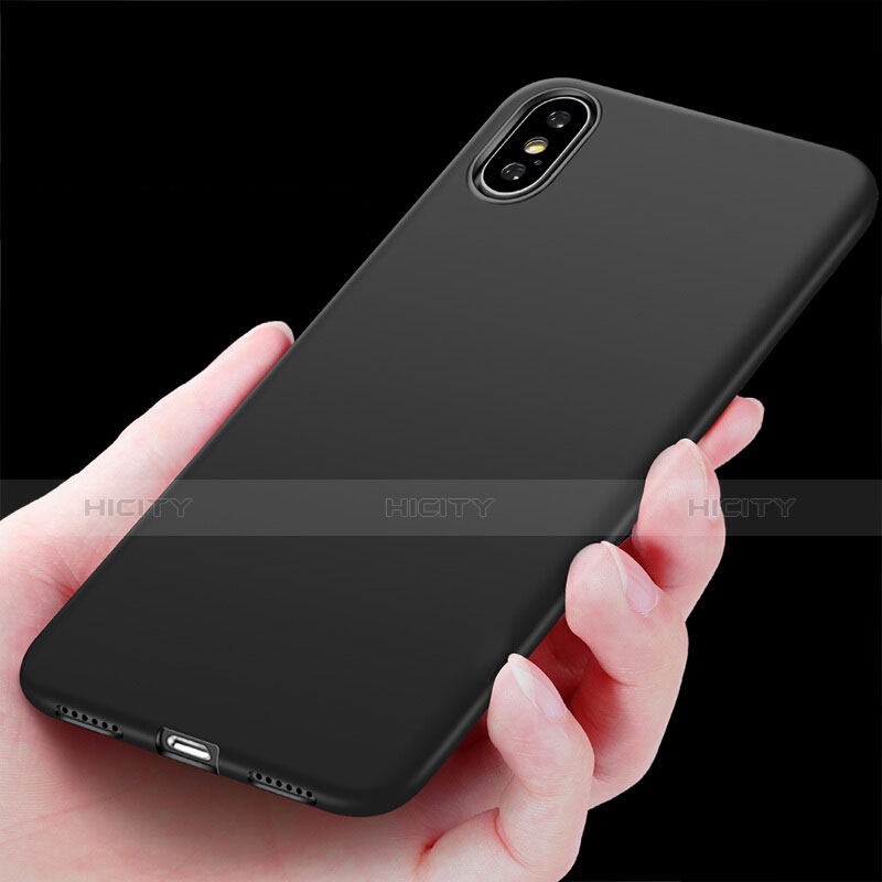 Funda Silicona Ultrafina Goma S14 para Apple iPhone X Negro