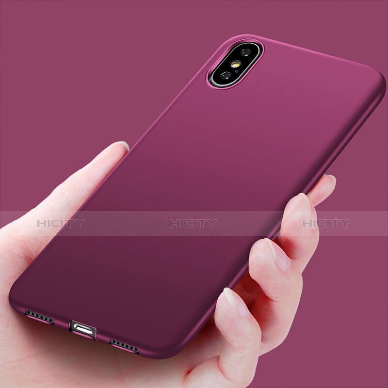 Funda Silicona Ultrafina Goma S16 para Apple iPhone X Morado