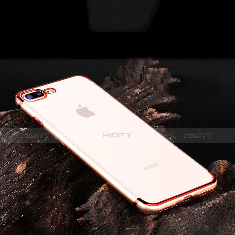 Funda Silicona Ultrafina Transparente A02 para Apple iPhone 7 Plus Rojo