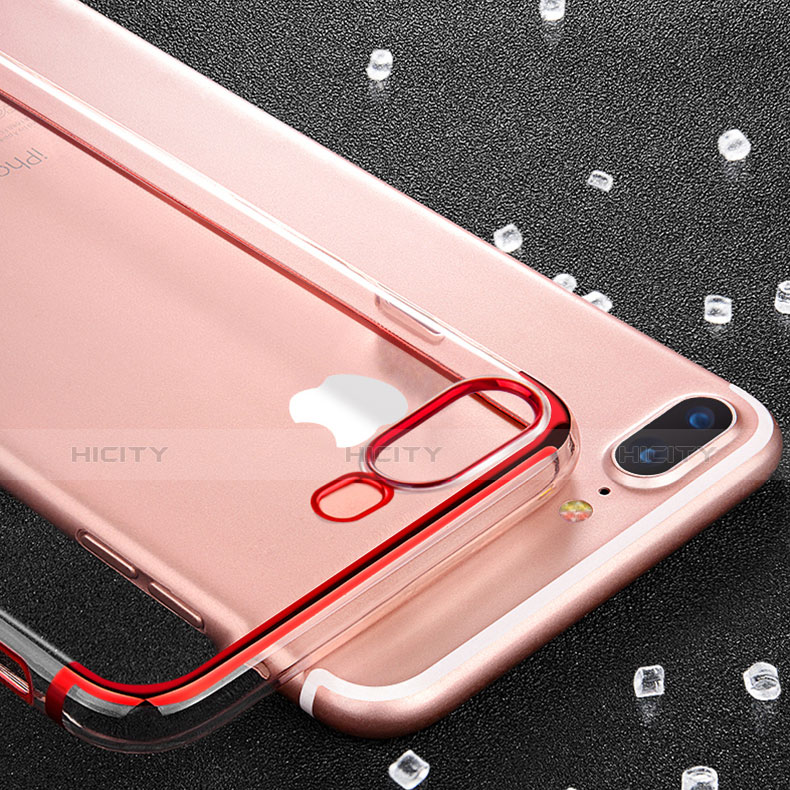 Funda Silicona Ultrafina Transparente A02 para Apple iPhone 7 Plus Rojo