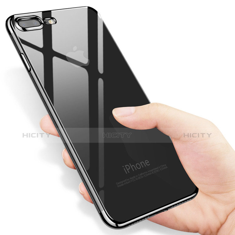 Funda Silicona Ultrafina Transparente A07 para Apple iPhone 7 Plus Negro