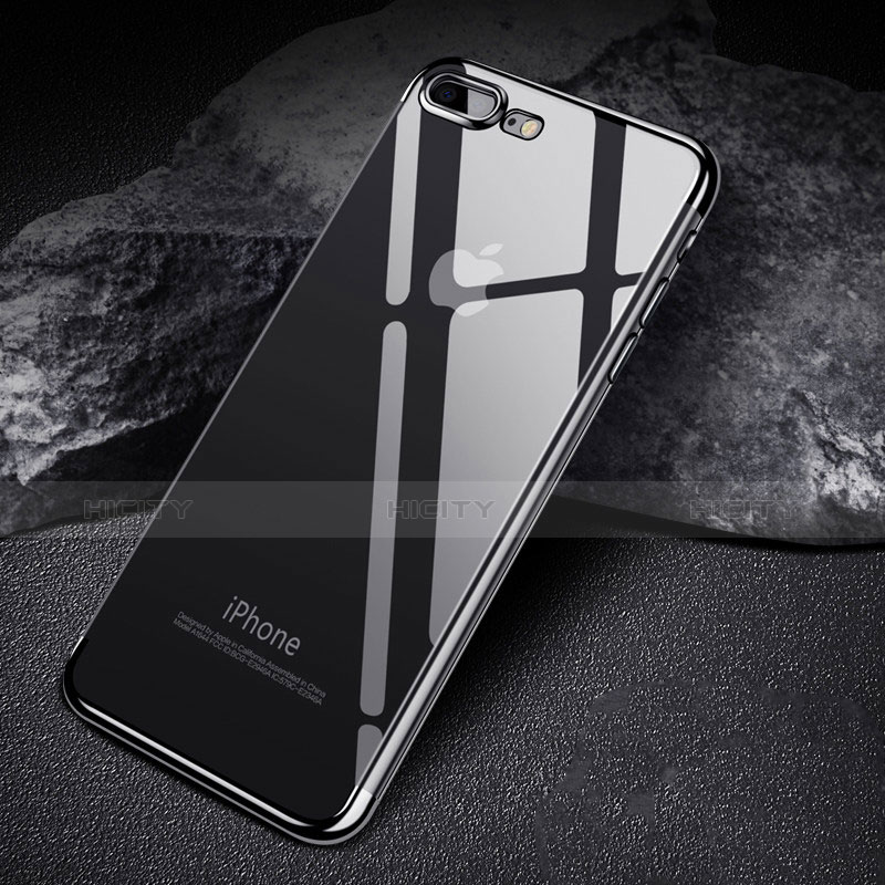 Funda Silicona Ultrafina Transparente A07 para Apple iPhone 7 Plus Negro