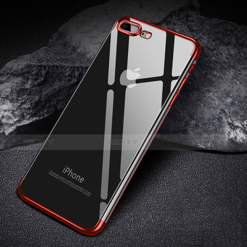 Funda Silicona Ultrafina Transparente A07 para Apple iPhone 8 Plus Rojo