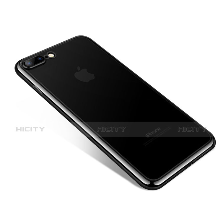 Funda Silicona Ultrafina Transparente A08 para Apple iPhone 8 Plus Negro