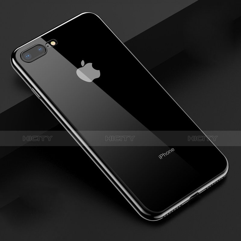 Funda Silicona Ultrafina Transparente A17 para Apple iPhone 8 Plus Negro