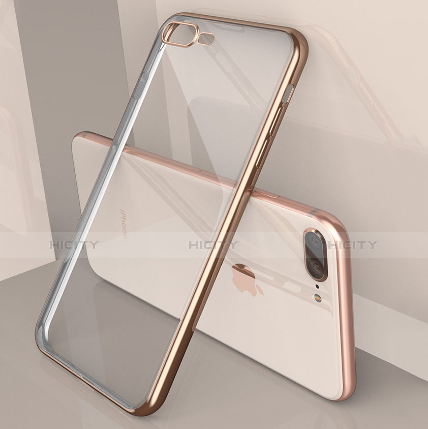 Funda Silicona Ultrafina Transparente A21 para Apple iPhone 7 Plus Oro