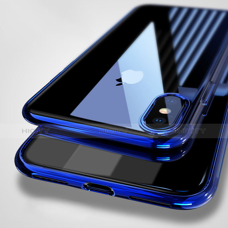 Funda Silicona Ultrafina Transparente C01 para Apple iPhone X Azul