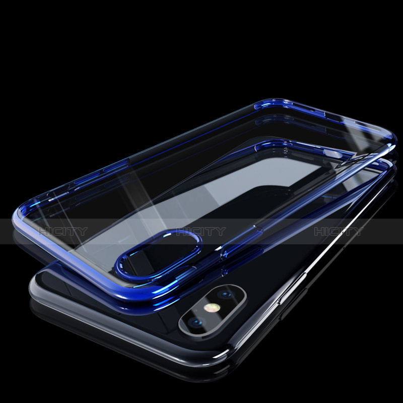 Funda Silicona Ultrafina Transparente C01 para Apple iPhone X Azul