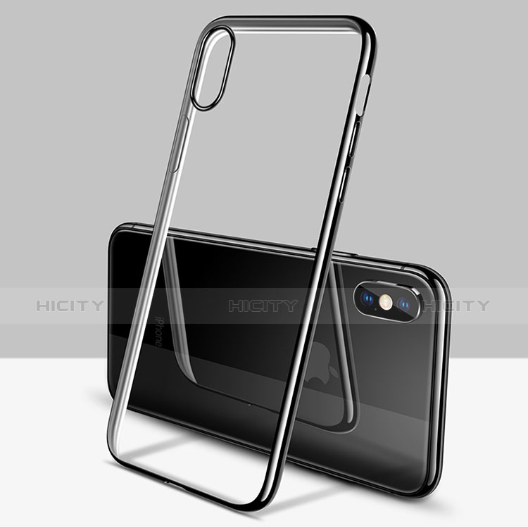 Funda Silicona Ultrafina Transparente C11 para Apple iPhone Xs Negro