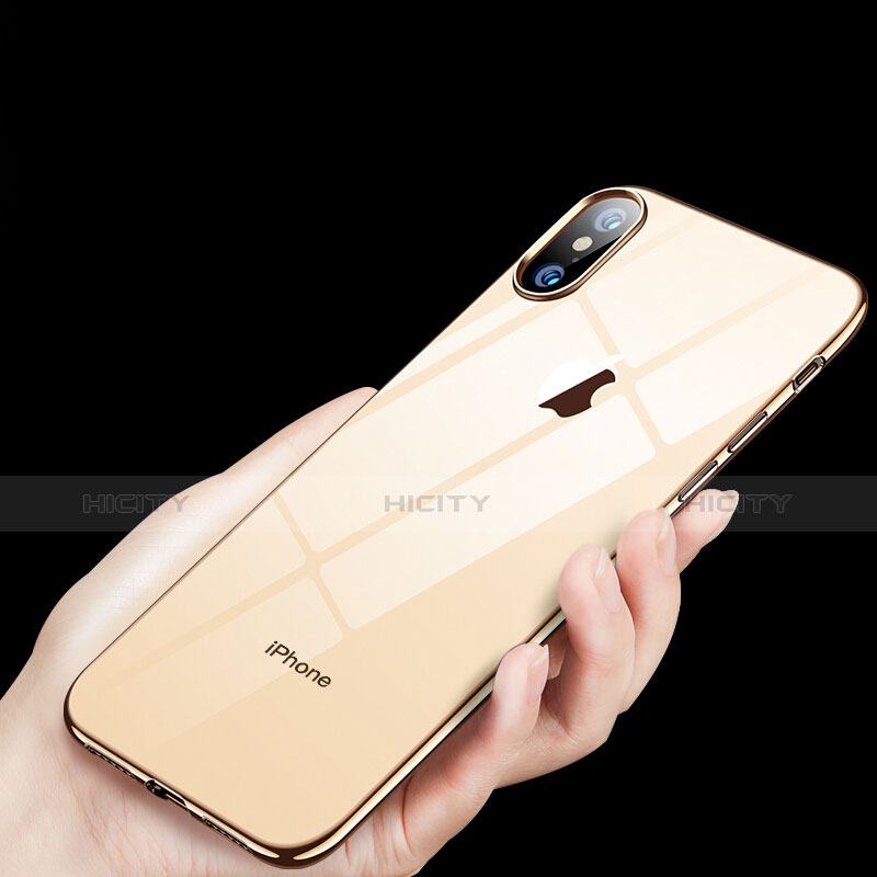 Funda Silicona Ultrafina Transparente C11 para Apple iPhone Xs Oro