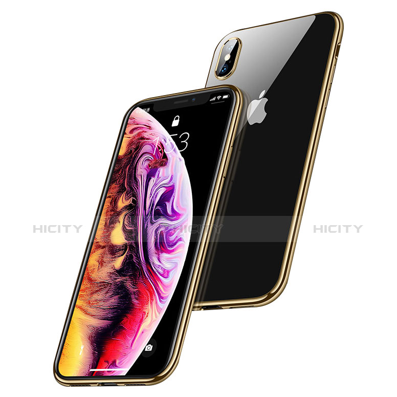 Funda Silicona Ultrafina Transparente C12 para Apple iPhone Xs Max Oro