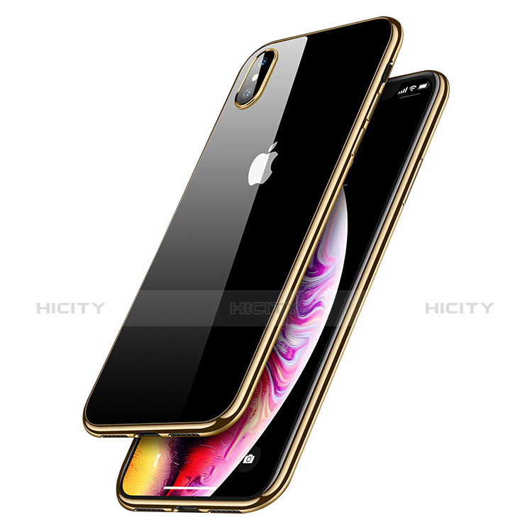 Funda Silicona Ultrafina Transparente C12 para Apple iPhone Xs Oro