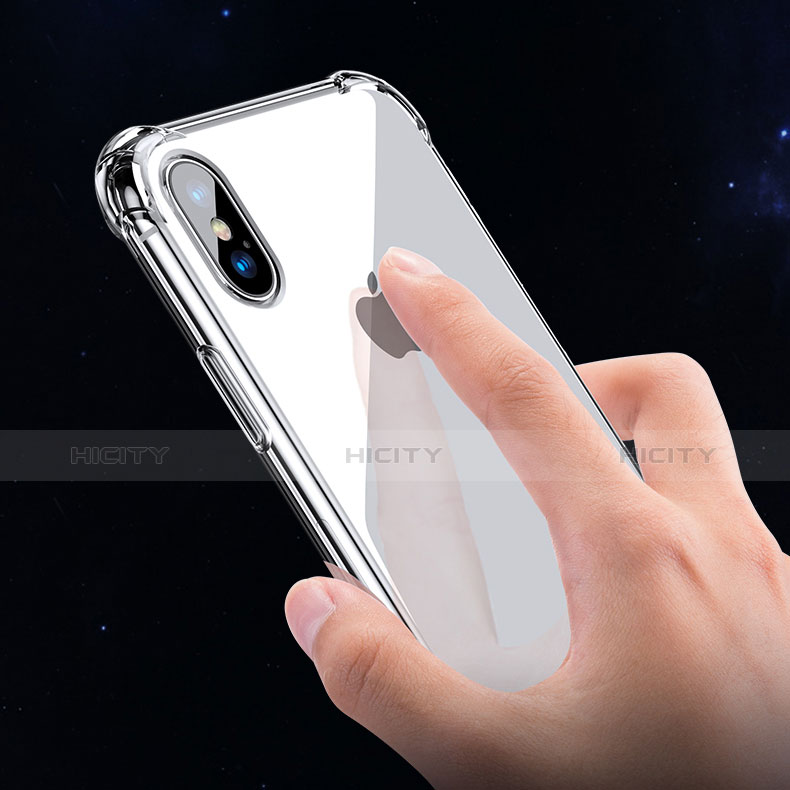 Funda Silicona Ultrafina Transparente C15 para Apple iPhone X Negro