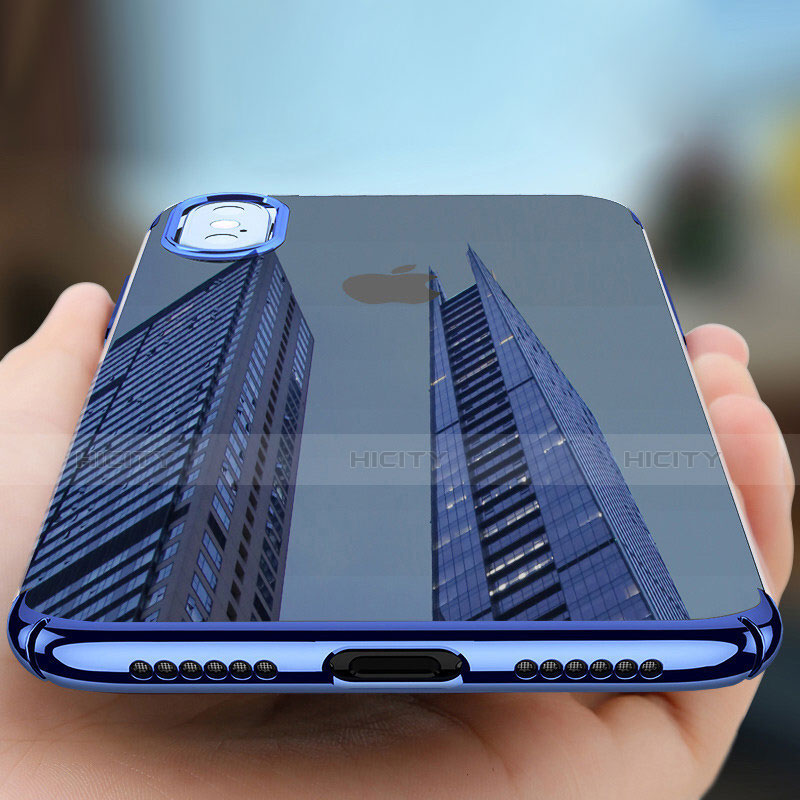 Funda Silicona Ultrafina Transparente C16 para Apple iPhone X Azul