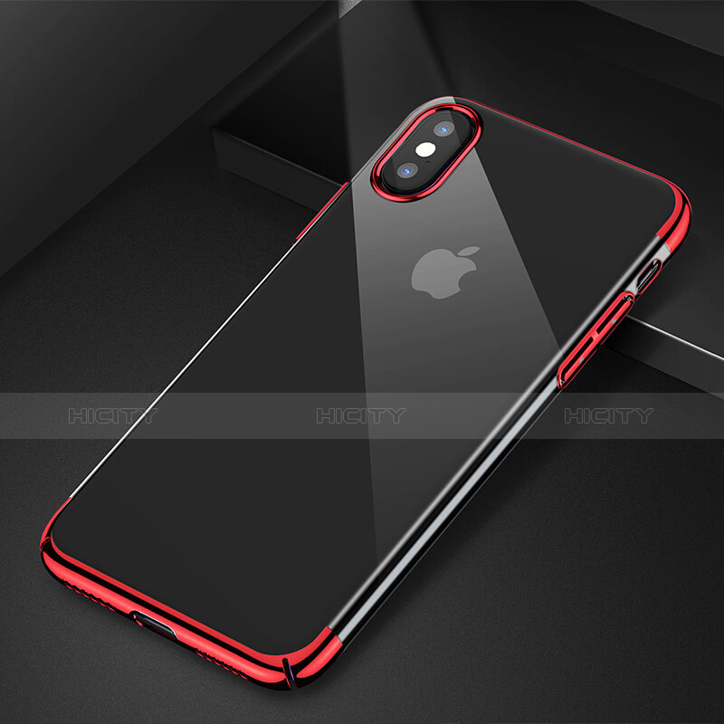 Funda Silicona Ultrafina Transparente C16 para Apple iPhone X Rojo