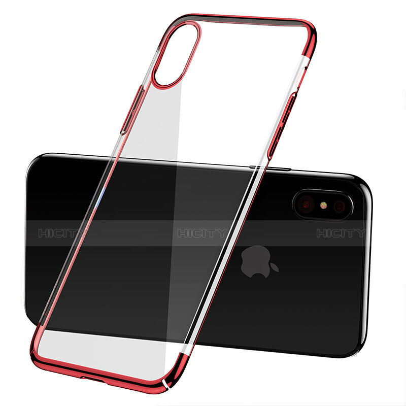 Funda Silicona Ultrafina Transparente C16 para Apple iPhone X Rojo