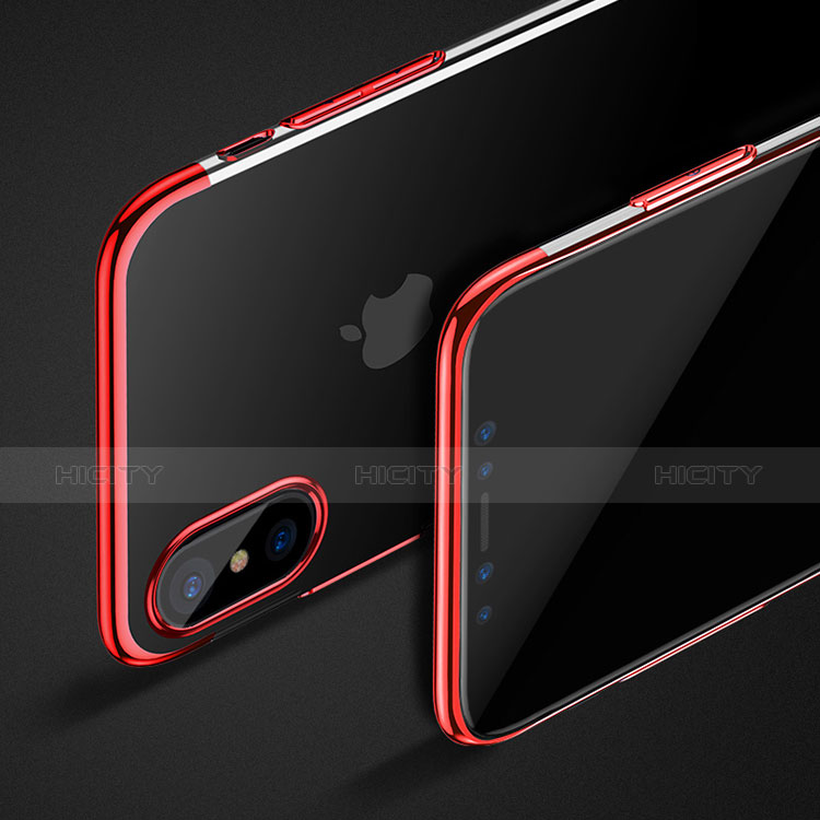 Funda Silicona Ultrafina Transparente C16 para Apple iPhone X Rojo