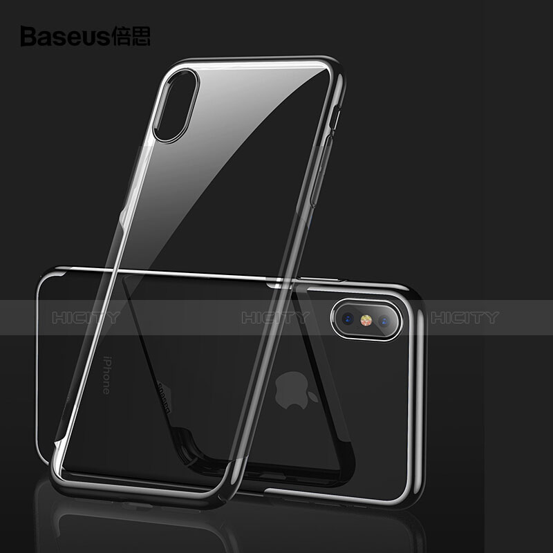 Funda Silicona Ultrafina Transparente C16 para Apple iPhone Xs Max Negro