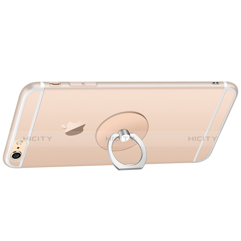 Funda Silicona Ultrafina Transparente con Anillo de dedo Soporte para Apple iPhone 6 Plus Claro