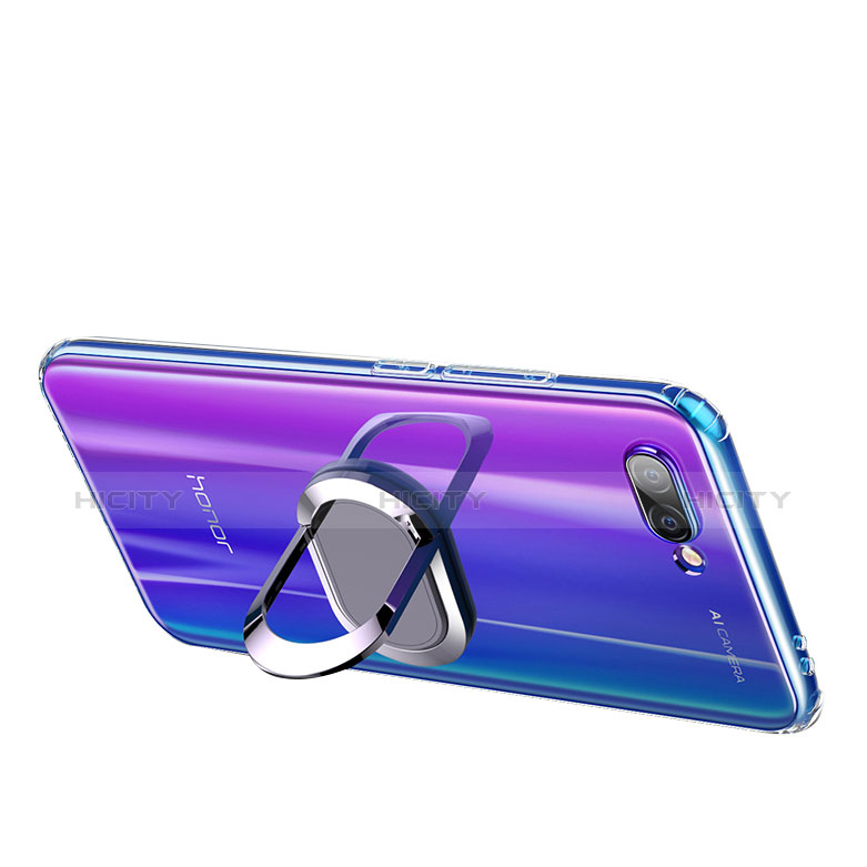 Funda Silicona Ultrafina Transparente con Anillo de dedo Soporte para Huawei Honor 10 Claro