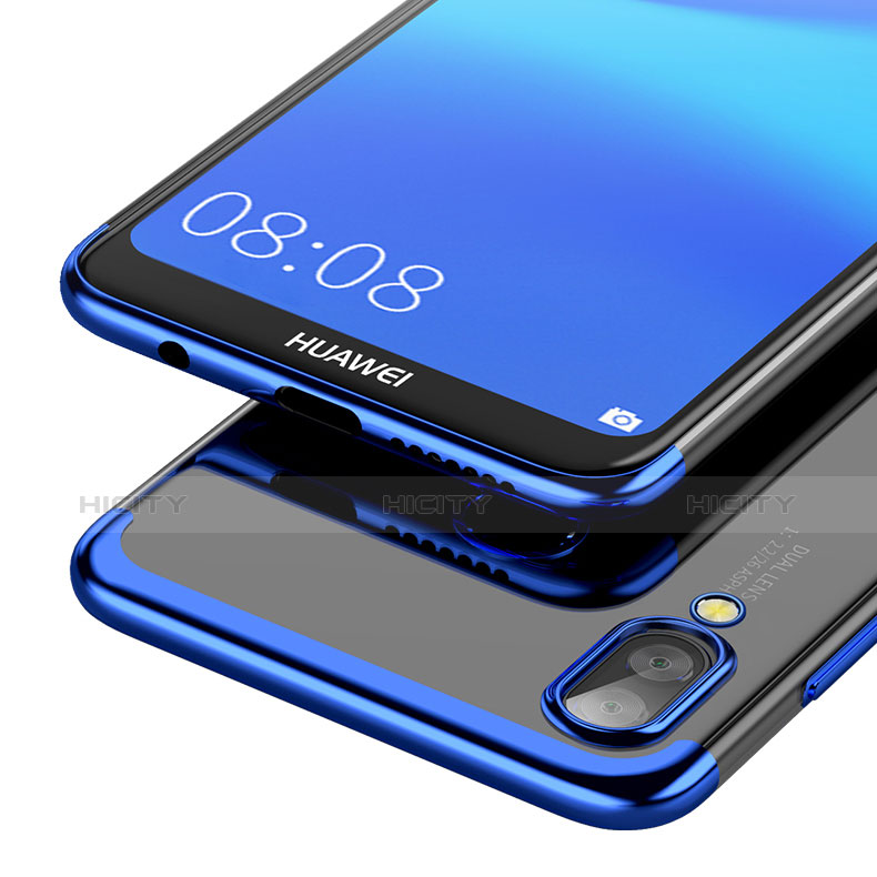 Funda Silicona Ultrafina Transparente con Anillo de dedo Soporte para Huawei P20 Lite Azul