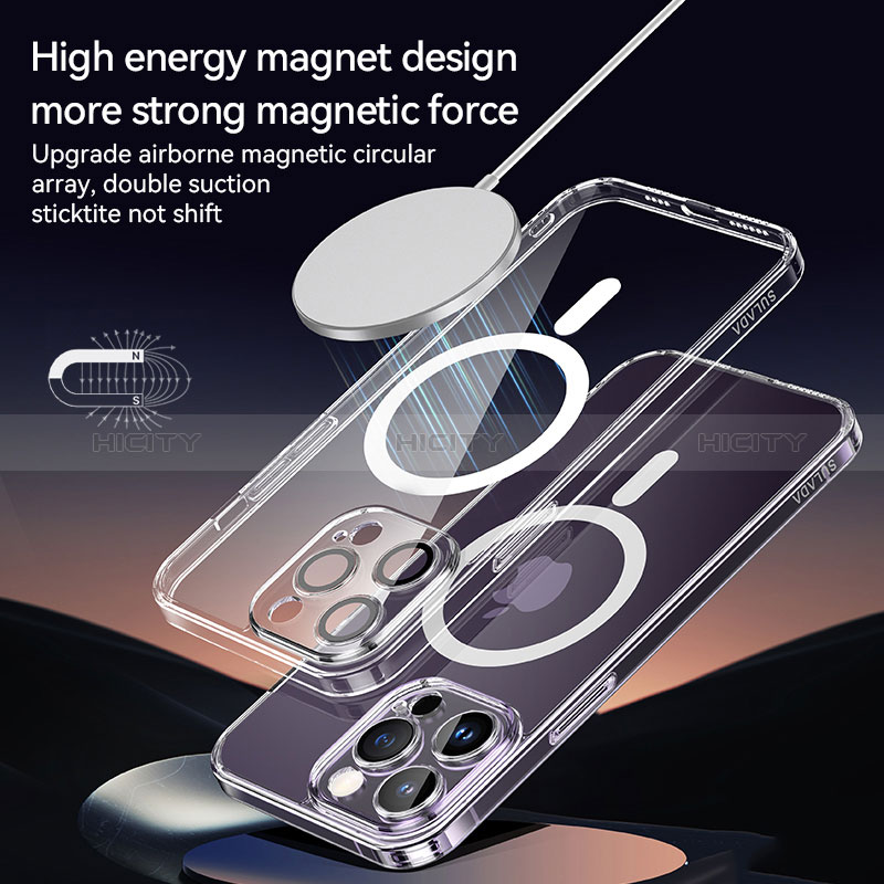 Funda Silicona Ultrafina Transparente con Mag-Safe Magnetic LD1 para Apple iPhone 13 Pro Max