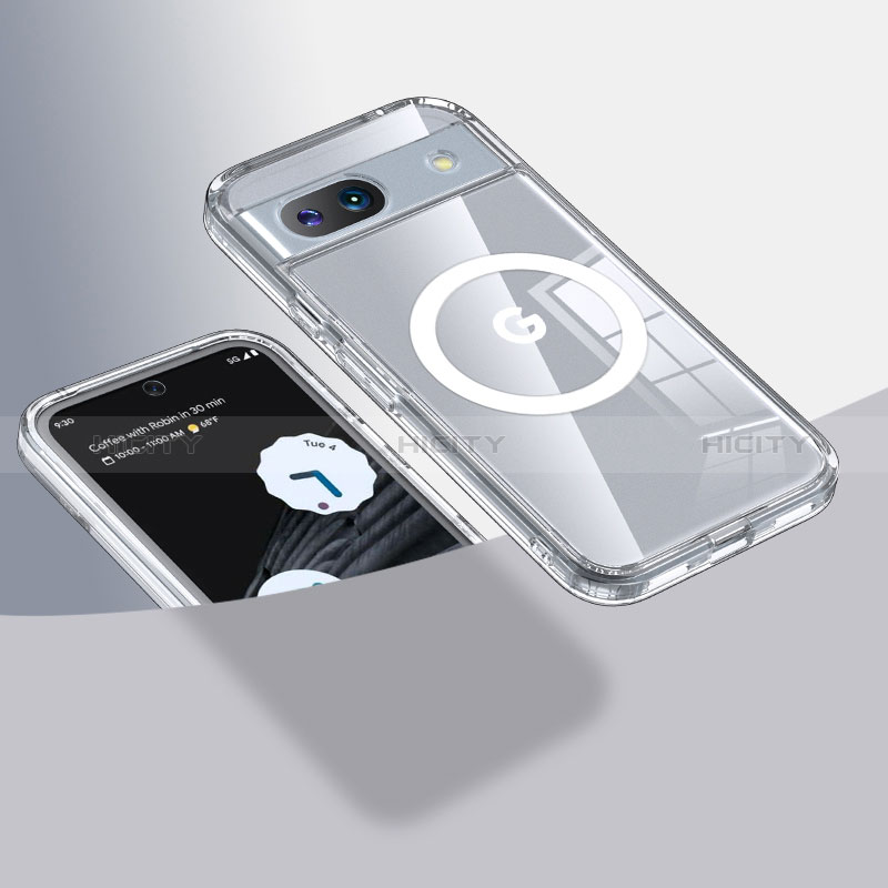 Funda Silicona Ultrafina Transparente con Mag-Safe Magnetic QK1 para Google Pixel 8a 5G