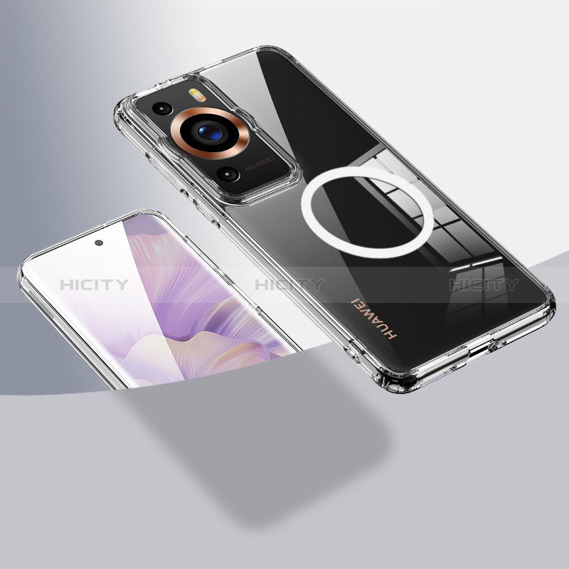 Funda Silicona Ultrafina Transparente con Mag-Safe Magnetic QK1 para Huawei P60 Pro