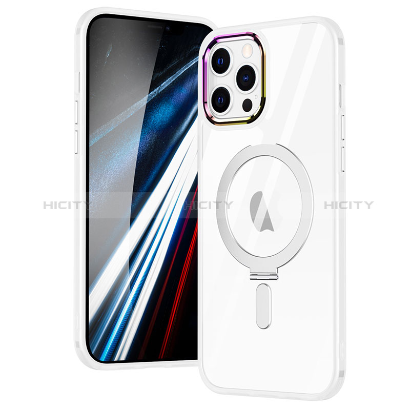 Funda Silicona Ultrafina Transparente con Mag-Safe Magnetic SD1 para Apple iPhone 12 Pro Plata