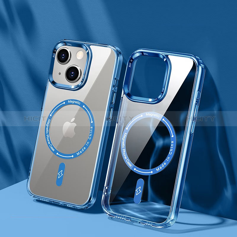 Funda Silicona Ultrafina Transparente con Mag-Safe Magnetic TB1 para Apple iPhone 14 Azul